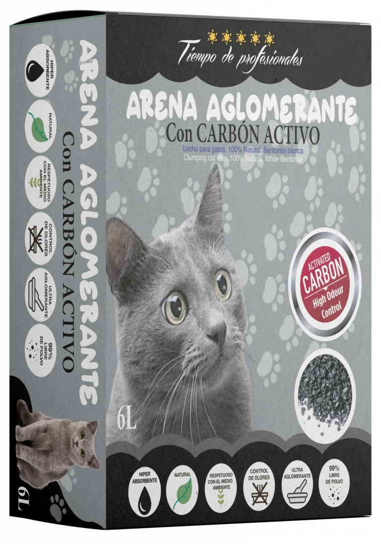 Arena aglomerante con carbon activo 6L